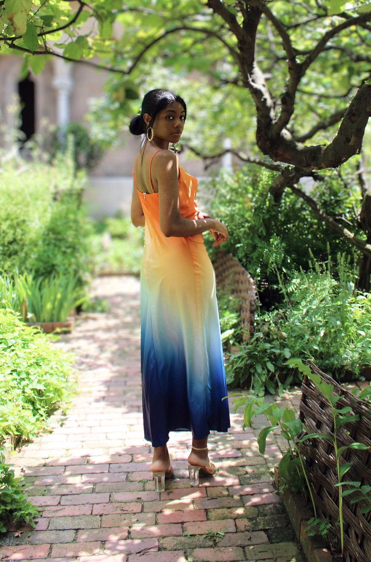 NYC Sunset- Satin Ombr Dress NYC Sunset- Satin Ombr Dress