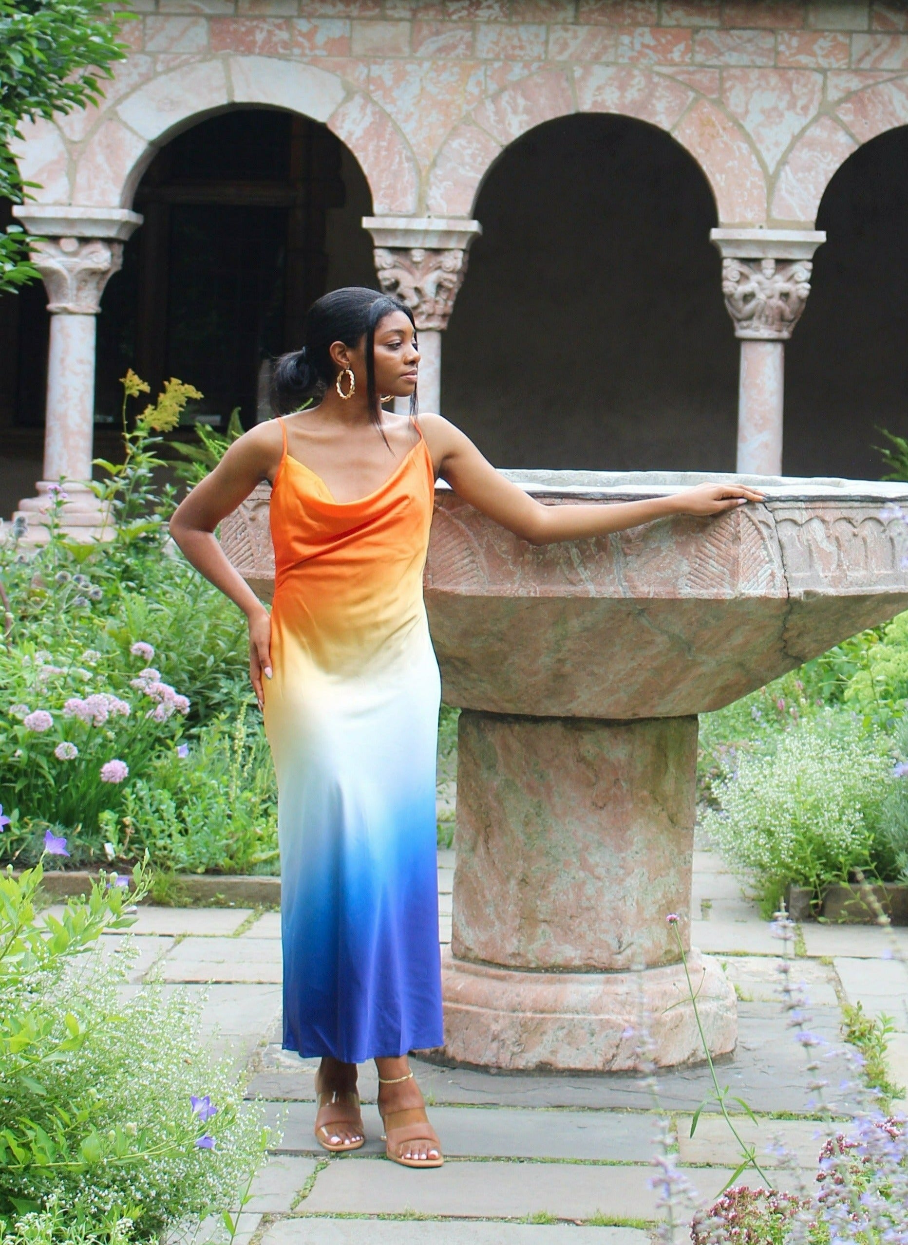 sunset ombre dress NYC Sunset- Satin Ombré Dress